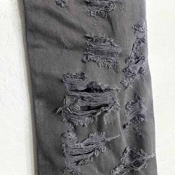 Zara Womens Distressed Ripped Jeans, Black, 10 - Picture 6 of 9